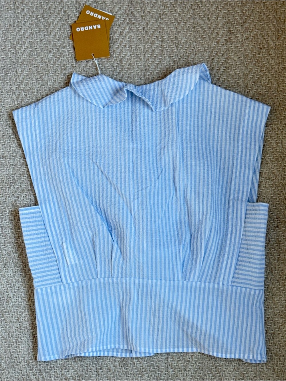 NWT • Sandro • Seer Sucker Top • Sz 1 - Picture 5 of 7